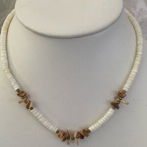 Bird Fetish Heishi Shell Beaded Choker Necklace